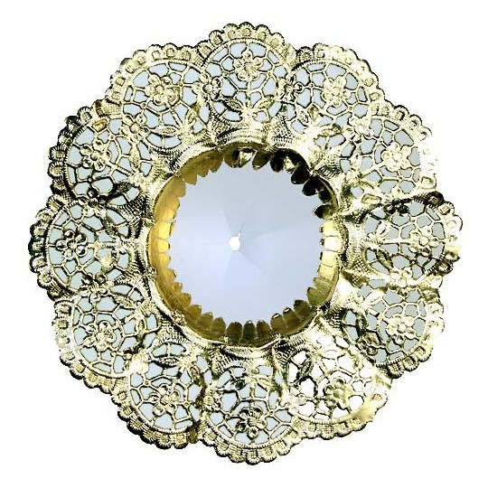 Medium Paper Lace Flower Bouquet Holders in Gold ~ Set of 25 ~ 5-1/8" across